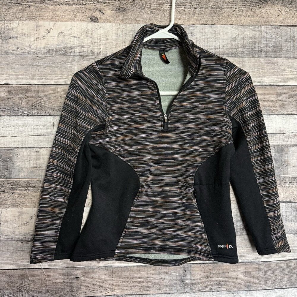 Kerrits Girls Black Medium 1/4 Zip Pullover Fleece Lined Equestrian Pullover